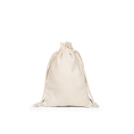 Sacca a cordoncino piccola in cotone con chiusura tramite manici 120 g/m² color naturale