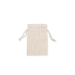 Sacca a cordoncino piccola in cotone con chiusura tramite manici 120 g/m² color naturale prima vista