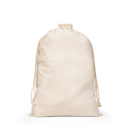 Zaino a coulisse grande in cotone con manici e chiusura 120 g/m² color naturale