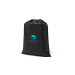 Zaino a coulisse in tessuto non tessuto con chiusura a cordino 60 g/m² color nero immagine con logo