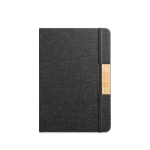 Quaderno A5 con copertina rigida in bambù e RPET con chiusura, pagine a righe vista principale