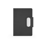 Set penna e blocco note A5 in similpelle, pagine a righe color nero prima vista