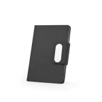 Set penna e blocco note A5 in similpelle, pagine a righe color nero terza vista
