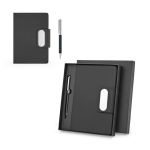 Set penna e blocco note A5 in similpelle, pagine a righe vari colori