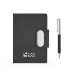 Set penna e blocco note A5 in similpelle, pagine a righe vista principale