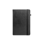 Quaderno A5 a righe con pianificazione mensile e fascia elastica color nero prima vista