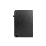 Quaderno A5 a righe con pianificazione mensile e fascia elastica color nero seconda vista