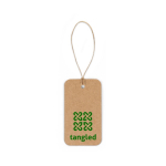 Etichetta in carta riciclata con cordoncino naturale 700 g/m² color naturale immagine con logo