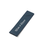 Astuccio per penna in pelle sintetica con chiusura sicura color blu immagine con logo