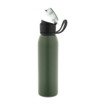 Borraccia sportiva in acciaio inox riciclato a parete singola 670 ml color verde militare terza vista
