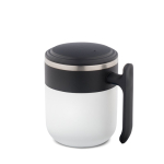 Tazza da viaggio a doppia parete con finitura opaca e base antiscivolo 400 ml color bianco