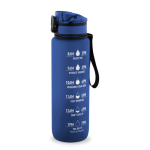 Borraccia in RPET gommata opaca con frasi motivazionali 1,06 ml color blu