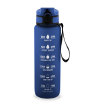 Borraccia in RPET gommata opaca con frasi motivazionali 1,06 ml color blu prima vista