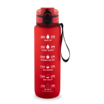 Borraccia in RPET gommata opaca con frasi motivazionali 1,06 ml color rosso prima vista