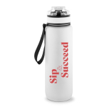 Borraccia in RPET gommata opaca con frasi motivazionali 1,06 ml color bianco immagine con logo 3