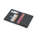 Portapassaporto in similpelle con protezione RFID e chiusura elastica color nero quarta vista