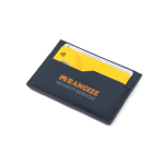 Portacarte con blocco RFID e finitura in pelle sintetica per 5 carte color blu immagine con logo 4