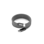Cavo USB-C a USB-C magnetico intrecciato in poliestere 60W color nero immagine con logo