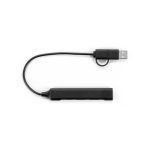 Hub USB multifunzione ecologico con 4 porte e ricarica da 10W color nero prima vista