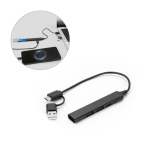 Hub USB multifunzione ecologico con 4 porte e ricarica da 10W vari colori