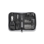 Set di attrezzi da 24 pezzi in acciaio al carbonio con borsa Oxford color nero prima vista