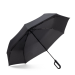 Ombrello pieghevole a 3 sezioni in pongee con manico ergonomico Ø117 color nero