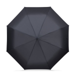 Ombrello pieghevole a 3 sezioni in pongee con manico ergonomico Ø117 color nero prima vista