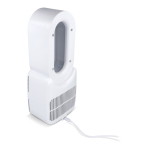 Ventilatore portatile senza pale con luce LED a 6 colori e 4 velocità color bianco terza vista
