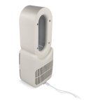 Ventilatore portatile senza pale con luce LED a 6 colori e 4 velocità color beige terza vista