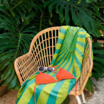 Telo mare in RPET con tecnologia ad asciugatura rapida 100x180cm color lime settima vista
