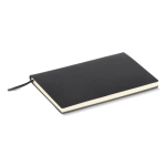 Taccuino A5 con copertina morbida in PU e segnalibro a nastro, pagine a righe color nero quinta vista