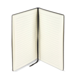Taccuino A5 con copertina morbida in PU e segnalibro a nastro, pagine a righe color nero settima vista
