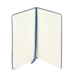 Taccuino A5 con copertina morbida in PU e segnalibro a nastro, pagine a righe color blu settima vista