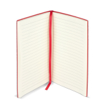 Taccuino A5 con copertina morbida in PU e segnalibro a nastro, pagine a righe color rosso settima vista