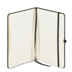 Taccuino A5 con copertina rigida in PU ideale per incisione laser e pagine a righe color nero terza vista