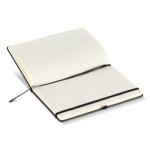 Taccuino A5 con copertina rigida in PU ideale per incisione laser e pagine a righe color nero quarta vista