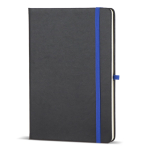 Taccuino A5 con copertina rigida in PU ideale per incisione laser e pagine a righe color blu