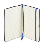 Taccuino A5 con copertina rigida in PU ideale per incisione laser e pagine a righe color blu terza vista