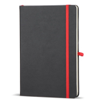 Taccuino A5 con copertina rigida in PU ideale per incisione laser e pagine a righe color rosso