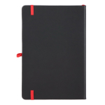 Taccuino A5 con copertina rigida in PU ideale per incisione laser e pagine a righe color rosso seconda vista