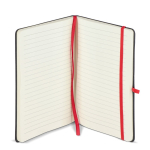Taccuino A5 con copertina rigida in PU ideale per incisione laser e pagine a righe color rosso terza vista