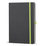 Taccuino A5 con copertina rigida in PU ideale per incisione laser e pagine a righe color verde