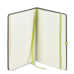 Taccuino A5 con copertina rigida in PU ideale per incisione laser e pagine a righe color verde terza vista