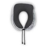 Cuscino da viaggio in memory foam con custodia facile da riporre color grigio seconda vista