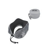 Cuscino da viaggio in memory foam con custodia facile da riporre vista area di stampa