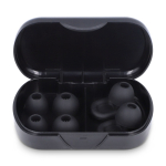 Tappi per le orecchie in silicone morbido con custodia e in 3 misure color nero seconda vista