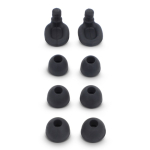 Tappi per le orecchie in silicone morbido con custodia e in 3 misure color nero terza vista