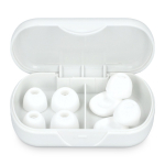 Tappi per le orecchie in silicone morbido con custodia e in 3 misure color bianco seconda vista