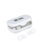 Tappi per le orecchie in silicone morbido con custodia e in 3 misure vista area di stampa
