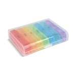 Portapillole settimanale in plastica con 7 scatole e 3 scomparti al giorno color multicolore seconda vista
